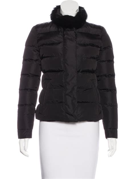 prada puffer jacket with fur